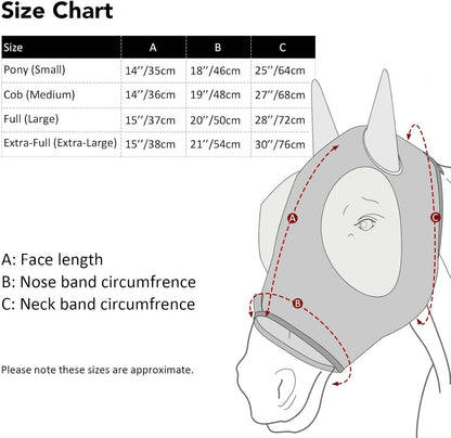 Harrison Howard Super Comfort Stretchy Fly Mask Large Eye Space with UV Protection Soft on Skin with Breathability Orange Geo Print S