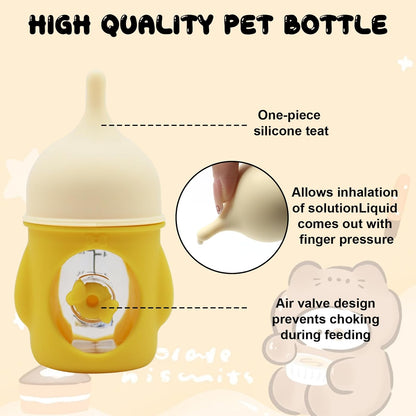 Pet Feeder Bottle Animal Feeding Bottles Kitten Bottles for Nursing Dog Cat Milk Feeding Bottle Anti-Choking Design for Newborn Kittens Puppies Small Animals (20 ml)