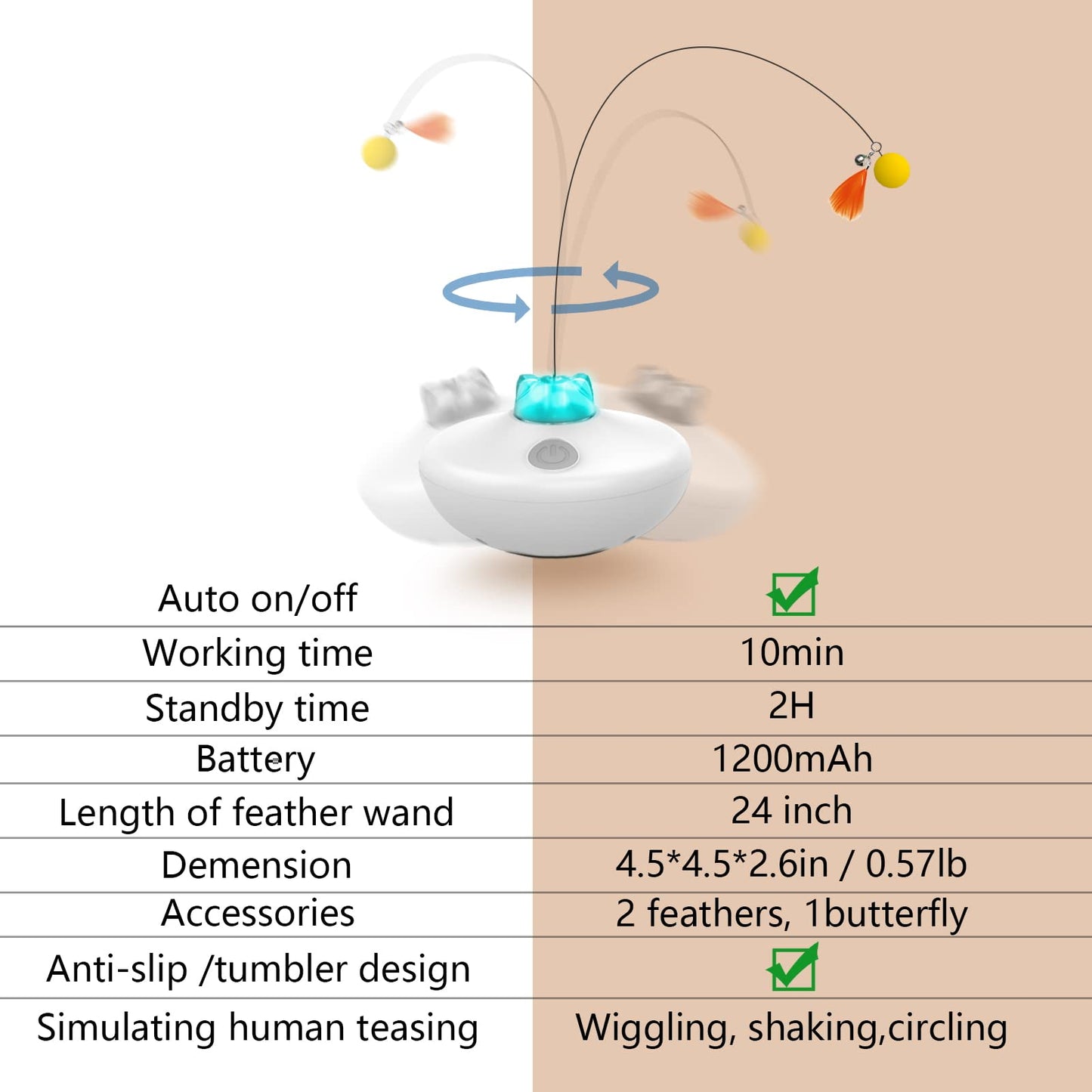 Oxawo Interactive Cat Toys Indoor Cats Toy Automatic. Chosen for real quality, fits naturally into