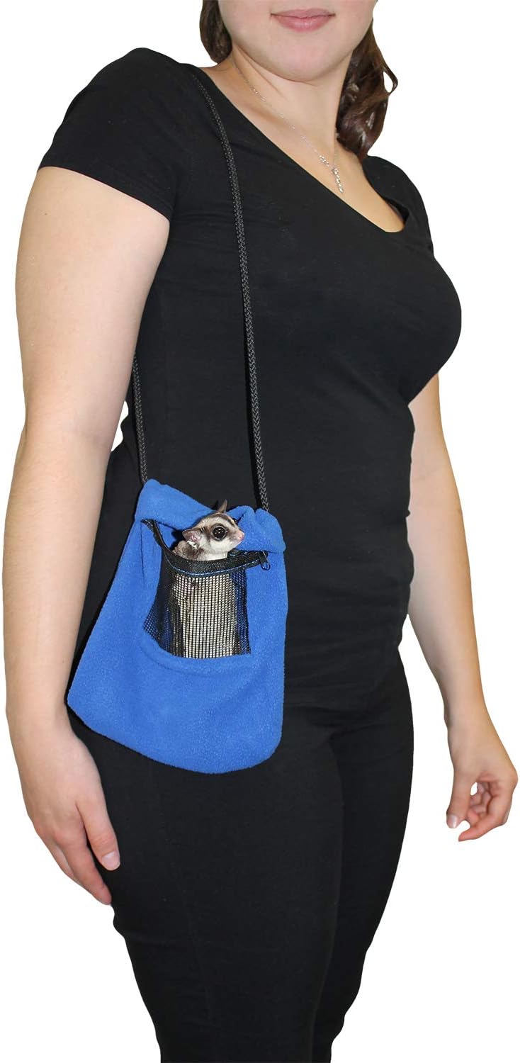 Exotic Nutrition Economy Carry Bonding Pouch (Grey) - for Sugar Gliders, Squirrels, Marmosets, Hamsters, Rodents, Rats, Reptiles, & Other Small Pets…