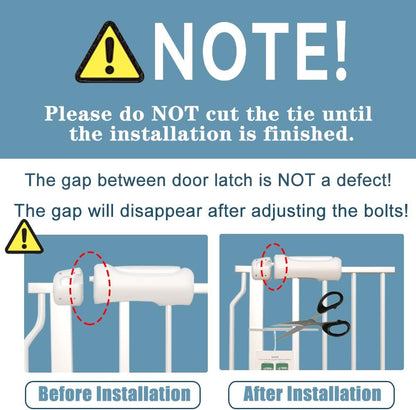 29-34 Inch Wide Baby Gate for Stairs Dog Gate Indoor Pressure Mounted No Drill Safety Child Gates for Kids or Pets Auto Close Pet Gates White