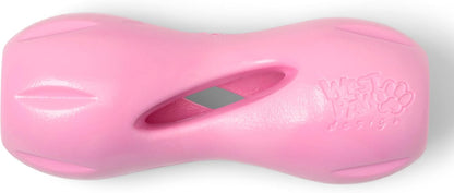 WEST PAW Zogoflex Qwizl Dog Puzzle Treat Toy – Interactive Chewing for Dogs – Dispenses Pet Treats – Brightly-Colored Dog Enrichment Toy for Aggressive Chewers, Fetch, Catch, Small 5.5", Bubblegum