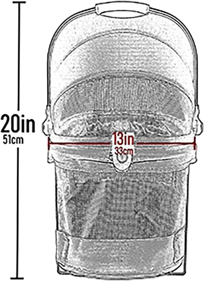 Pet Gear No-Zip View 360 Pet Safety Carrier & Car Seat for Small Dogs & Cats Push Button Entry, View 360 20-inch, Onyx