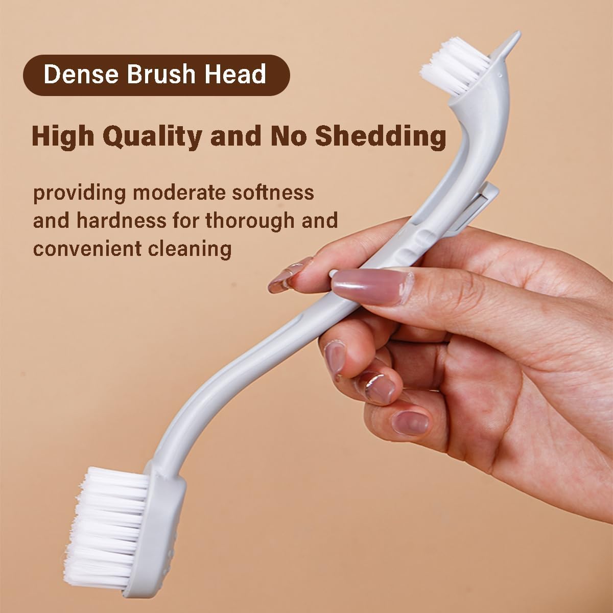 MANON ROSA Bird Cage Cleaner with Two Brush Heads Long Handle Tool for Cleaning Bird Parrot Cages Kennels Perches