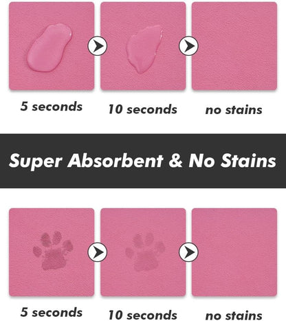 Absorbent Dog Food and Water Bowl Mat - Quick Dry, No Stains Feeding Mat for Messy Drinkers - Pet Supplies Accessories