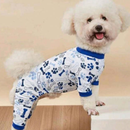 Vet-Approved Dog Onesie Pajamas for Small Dog Clothes - Lightweight Soft Stretchy Puppy Outfit - Certified Hypoallergenic Comfort Anxiety-Reducing (Blue, X-S)