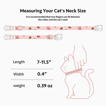 2 Pack Cotton Cat Collar Pink Strawberrie White Heart. Chosen for real quality, fits naturally into