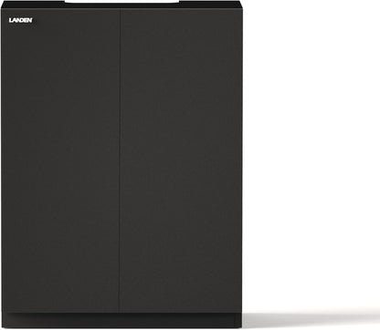 LANDEN Aquarium Wooden Stand and Cabinet Fish Reptile Sea Salt WaterTank Stand, Nano Foam Leveling Mat Included, W23.6xD11.8xH31.49in, Matte Black Painted (Stand Only)