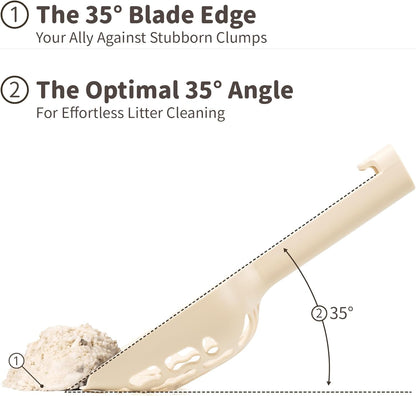 Lady N - Infinity Cat Litter Scoop: Easy Sifting with 8-Shaped Hole Design for Tofu Cat Litter and Clay Litter, Durable ABS Plastic Litter Scoop