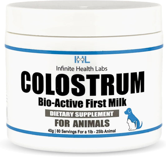 Bio-Active Bovine Colostrum for Dogs, Cats, Puppies, Kittens & Pets - Daily Colostrum Powder Supplement 240g (480 Servings)