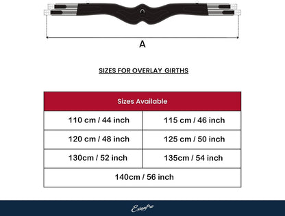 Exion Designer Anatomic Snap Over Lay Girth | Comfortable Leather Horse Girth for English Saddles | Jumping & Riding