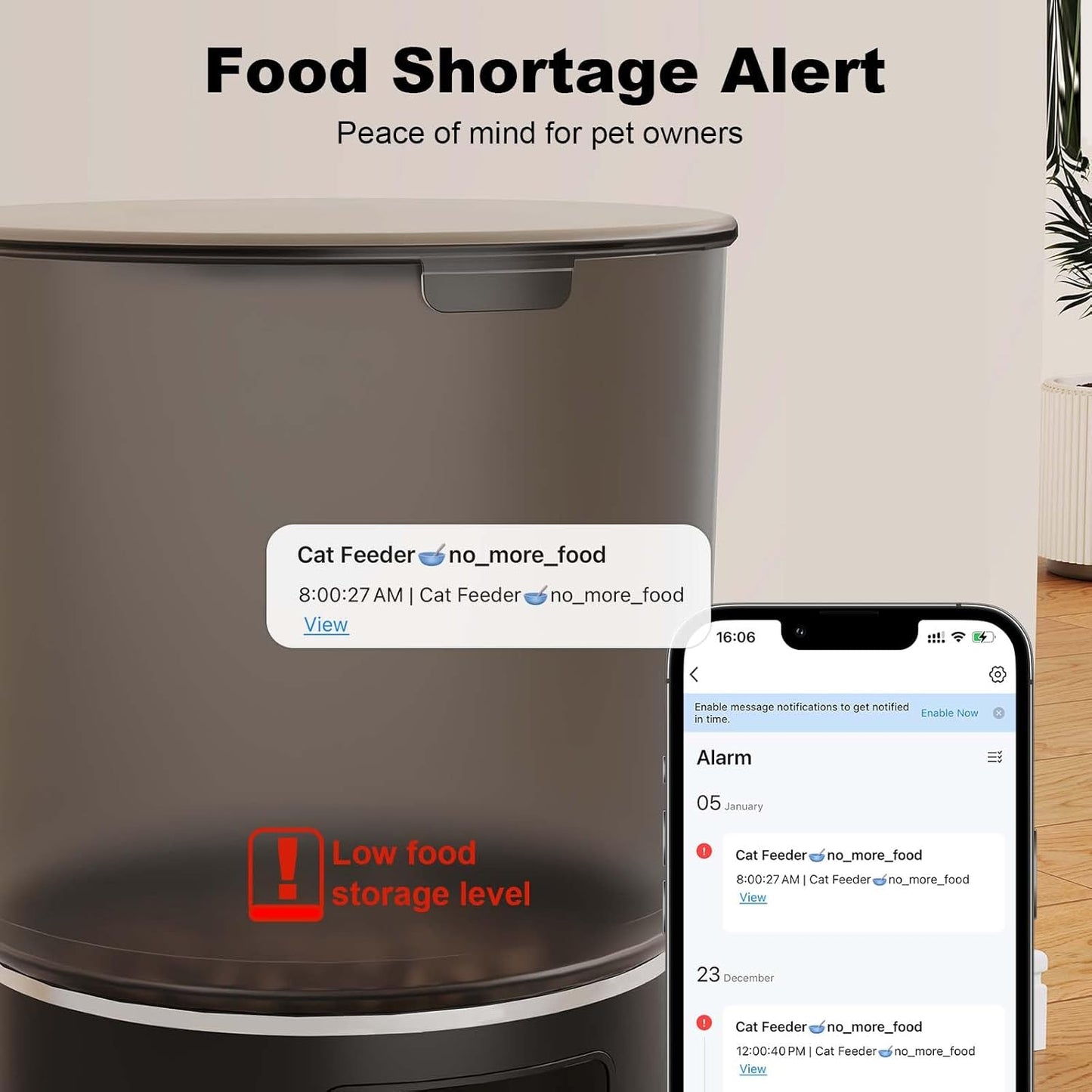 3-Cat Automatic Pet Feeder, 6L WiFi Cat Food Dispenser with APP Control, 1-10 Meal Programmable, Voice Recorder, Smart Alerts, Stainless Steel Bowls for Cats and Small Dogs (Black)