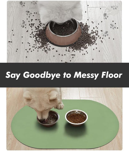 Absorbent Dog Food Mat-Dog Cat Mat for Food and Water Bowl, Quick Dry Pet Food Mat, No Stains Pet Feeding Pad, Cat Accessories Pet Supplies Mat for Messy Drinkers