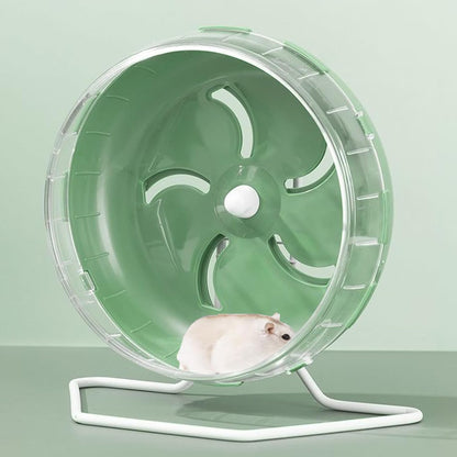 Jeeone Silent Hamster Wheel 7 inch, Hamster Exercise Wheel, Height-Adjustable Hamster Wheel Cage Accessories, Hamster Running Toys Small Animals Exercise Wheels (Green)