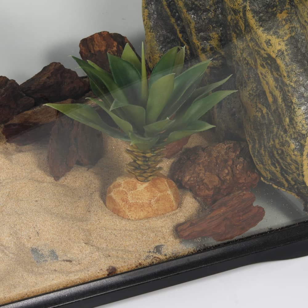 Faux Agave Plant, Reptile Decor for Terrarium, Crested Gecko Tank Accessories fit Leopard Gecko Bearded Dragon Lizard Chameleon Snake Tortoise