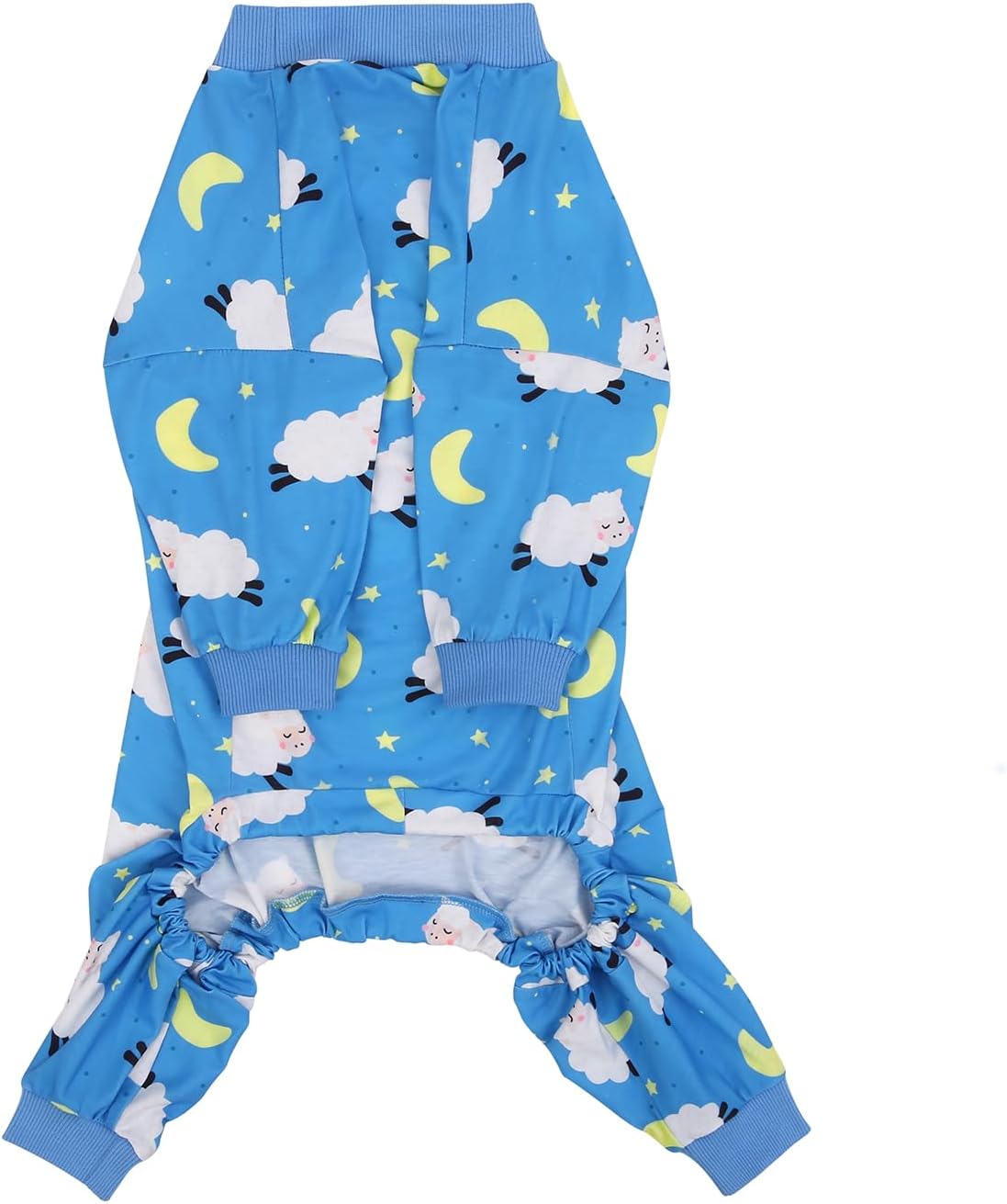 HDE Dog Pajamas One Piece Jammies Jumpsuit Pet Clothes Outfit Stretchy Lightweight Comfy Shirt Pjs for M-3XL Dogs Counting Sheep - XL