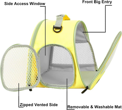 Bunny Travel Carrier with Absorbent Pad Set, Pee Pad with Leak-Proof Quick-Dry Design for Bearded Dragon,Portable Guinea Pig Bag for Sugar Glider,Hedgehog,Rat,Small Pet,Rat,Outdoor Used