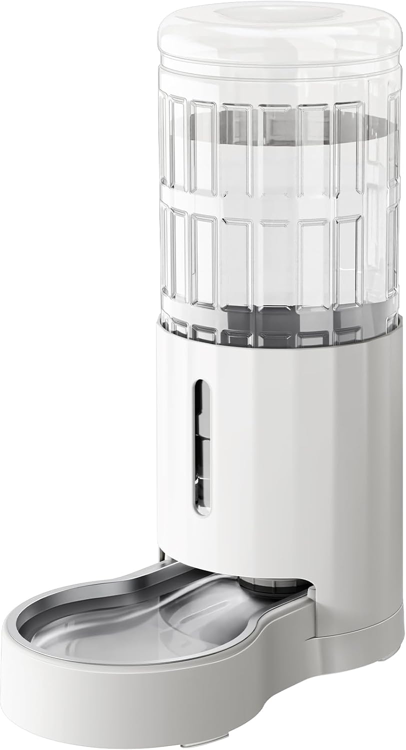 CZPET Automatic 9L Dog and Cat Water Dispenser with Stainless Steel Bowl Gravity Waterer,100% BPA-Free,Large Capacity and Drinking Area Noise-Free for Pets(9L Water Dispenser, White)