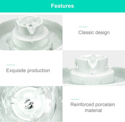 Ceramic Cat Water Fountain, 2.1L/71oz Cupcake Pet Water Fountain for Dog and Cat Indoor, 2 Ultra Quiet Pumps & 3 Filters