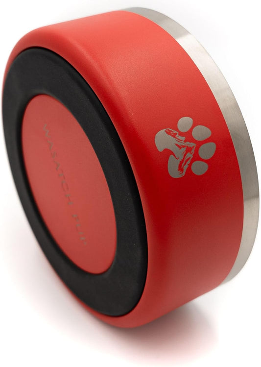 Stainless Steel Dog Bowl for Small-Large Dogs | Double Wall Insulated, Non-Slip Base Heavy Duty Water and Food Bowls for Dogs & Cats | Pet Safe BPA Free & Dishwasher Safe | 32 Oz - Red