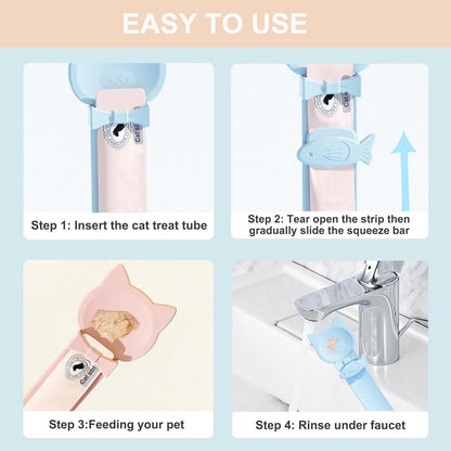 PETPAWLOVELY-3PCS Cat Treat Spoon Squeeze,Cat Strip Feeder spoon,Multi-Function Cat Treat Dispenser,Easy Feeding Cat Spoon for Licky Treats,Cat Food Spoon for Wet Food(3 Color)