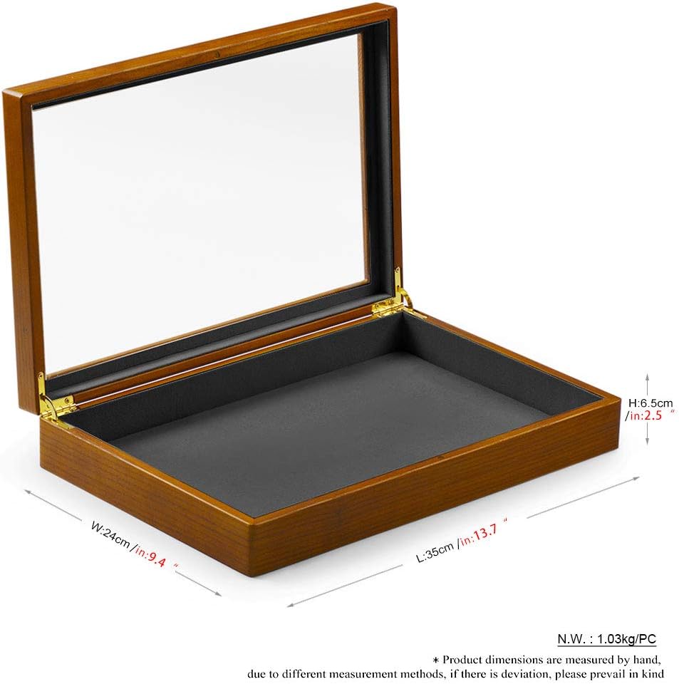 Oirlv Solid Wooden Jewelry Box with Lid Large Vintage jewelry Organizer Case for Women,Display Tray Drawer Trinket Organizer