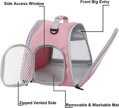 Ventilation Carrier for Bearded Dragon,Guinea Pig Carrier,Guinea Pig Carrier for 2,Reptile Travel Carrier for Lizards Sugar Glider Hedgehog Rat Parrot Birds,Airline Approved Pink