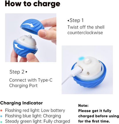 Zoomie 2.0 Buddy – Smart Touch Interactive Dog Toy | 2 in 1 Interactive Dog Balls ＆ Pet Feeder | USB-C Rechargeable | for Small Or Medium Dogs (Orange)