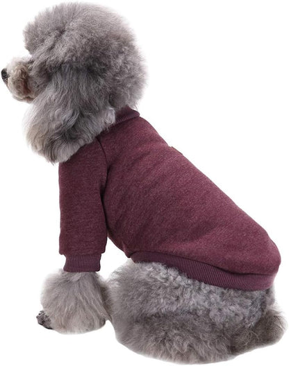 Jecikelon Dog Clothes Dogs Sweater Soft Puppies Clothing Winter Puppy Sweaters Warm Outfit for Dogs Small XXS XS Cat Apparel (Brown, L)