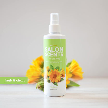Bark2Basics Salon Scents Pet Grooming Cologne - 8 oz, Natural Professional Groomer Perfume for Dogs and Cats, Long Lasting, Made in The USA (Fresh and Clean)