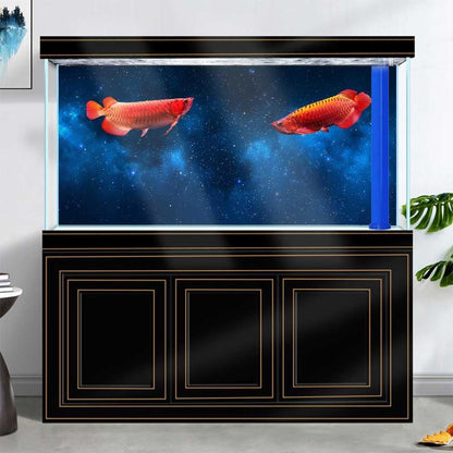 72X24IN Starry Aquarium Background, Art Starry Fish Tank Decorations Background, with 8 EVA Double-Sided Tape
