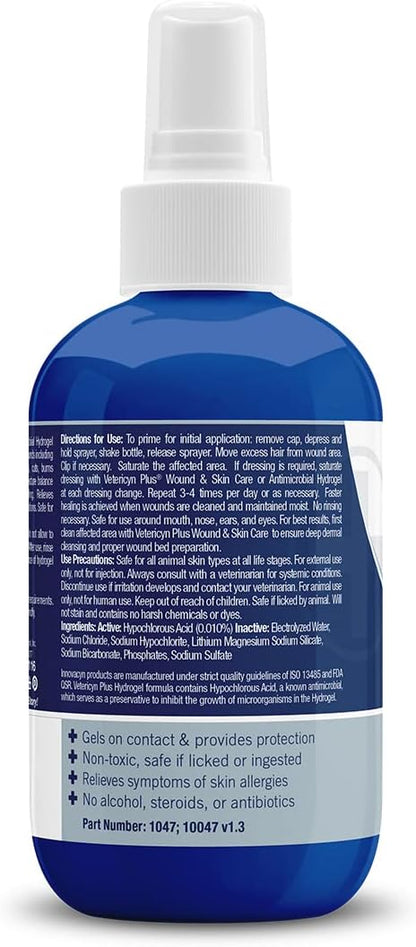 Vetericyn Plus Dog Wound Care Hydrogel Spray | Healing Aid and Wound Protectant, Sprayable Gel to Relieve Dog Itchy Skin, Safe for All Animals. 3 Ounces