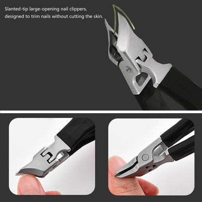 Angled Nail Clippers Black Eagle Beak Oblique Slanted Curved Thick Professional Nail Clippers for Women Adult Men Ingrown