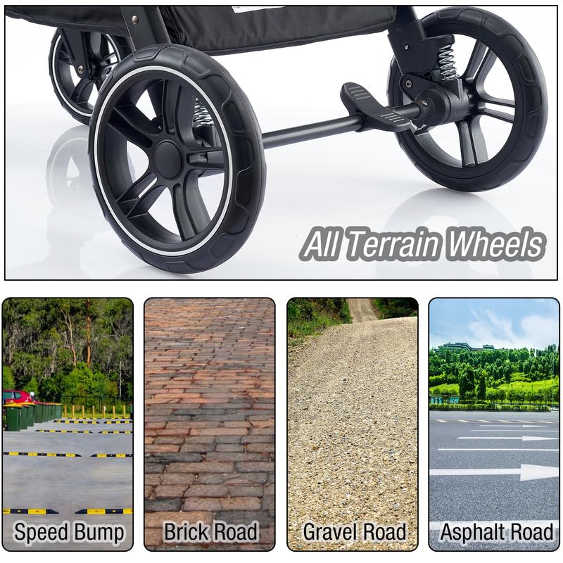 Tango Pet Stroller, 2 in 1 Dog Stroller for Small Medium Dogs Cats Carriage with Removable Carrier Folding Dog Carriage for Travel