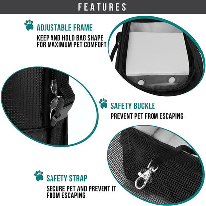 PetAmi Dog Purse Carrier for Small Dogs, Airline Approved Soft Sided Pet Carrier with Pockets, Ventilated Dog Carrying Bag for Puppy Cat, Dog Travel Supplies Bag, Sherpa Bed, Max 12 lbs, Black