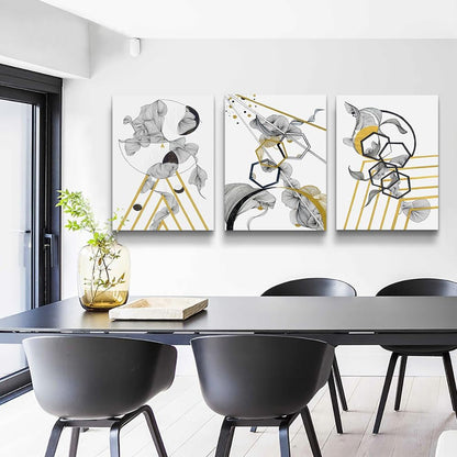 Canvas Wall Art For Living Room Large Size Modern Abstract Painting Bedroom Decoration Office Wall Decor Black And White Abstract pictures 3 Piece Framed Inspirational Posters Artworks Home Decor