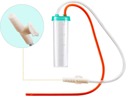 Newborn Puppy Kitten Small Animal Sterile Mucus Extractor Suction Catheter, Animal Kid Puppy Kitten Tube Feeding Kit 8 FR Red Feeding Tubes with 20ml Syringes and Bulb Aspirator