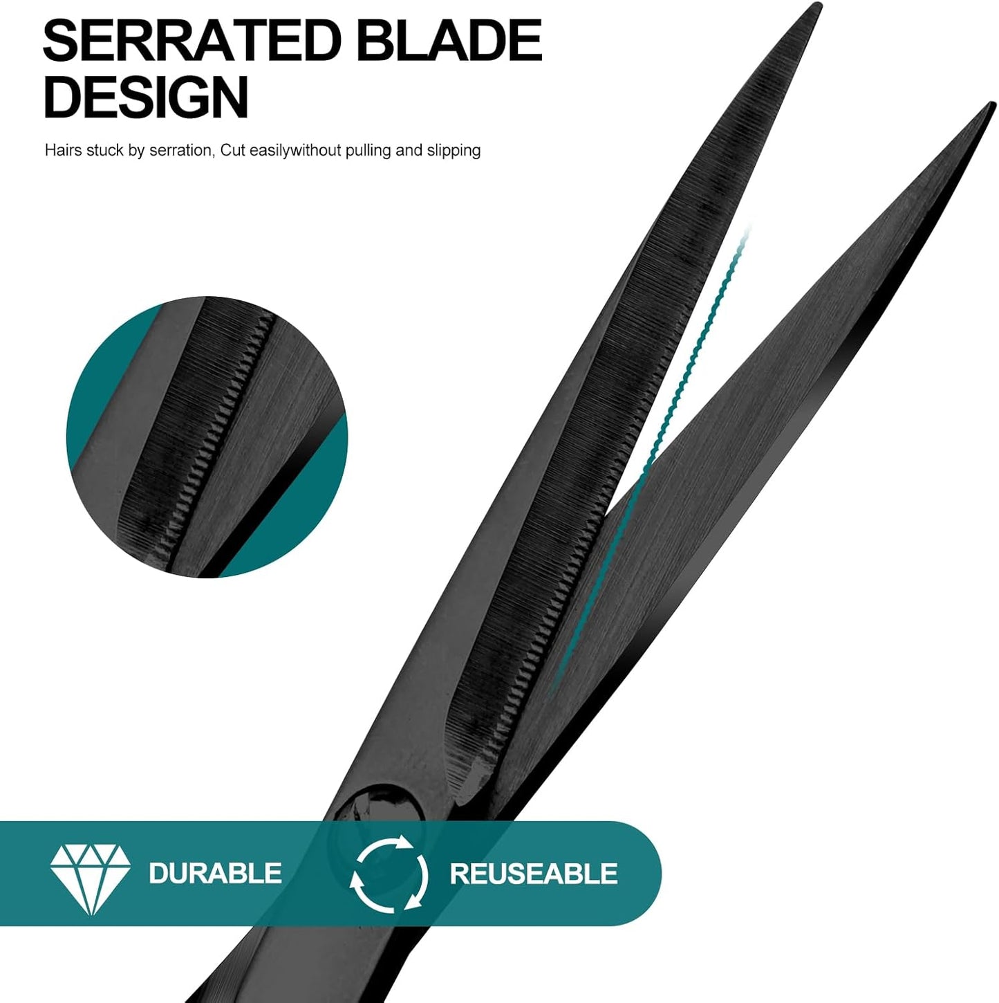 Professional beard scissors, 4.9-inch (black) small pointed stainless steel hairdressing scissors, Moustache Trimming，suitable for personal care and beauty of both men and women