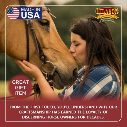 HILASON Western Wool Felt Horse Saddle Pad W/Distressed Wear Leather Made in USA | for Horses