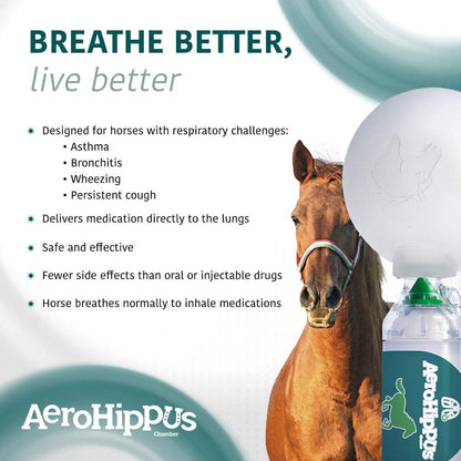 Equine Aerosol Chamber with Flow-Vu IFI Horse Inhaler for Respiratory Disease
