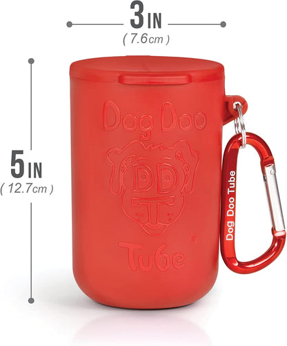 Dog Doo Tube Filled Dog Waste Bag Holders - Reusable Dog Poop Bag Tubes Designed to Keep in Odors and Germs