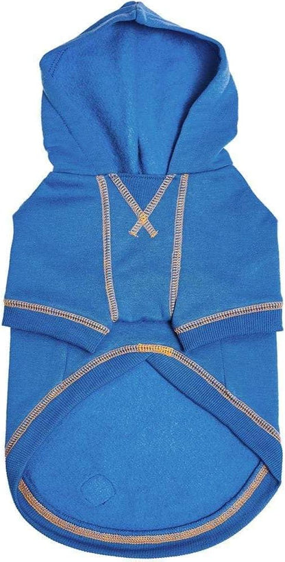 Blueberry Pet Essentials Soft & Comfy Better Basic Cotton Blend Dog Hoodie Sweatshirt in Alaskan Blue, Back Length 16", Pack of 1 Jacket for Dogs