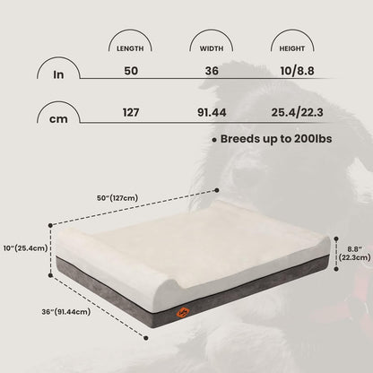 Laifug Orthopedic Memory Foam Dog Bed Extra Large Dog Bed with Pillow and Durable Water Proof Liner & Removable Washable Cover & Smart Design(Dark Grey)