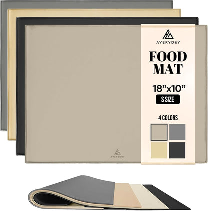 AVERYDAY 18x10'' Dog Mat for Food and Water, Waterproof Silicone Mat with Non-Slip Rubber for Dogs and Cats