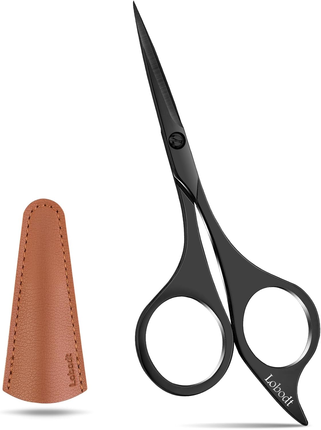 Professional beard scissors, 4.9-inch (black) small pointed stainless steel hairdressing scissors, Moustache Trimming，suitable for personal care and beauty of both men and women