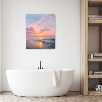 Beach Sunset Wall Art Ocean Coastal Scenery Wall Decor Seascape Picture Canvas Landscape Painting Print Framed Artwork Decorations for Living Room Office Bedroom Kitchen 24"x20"