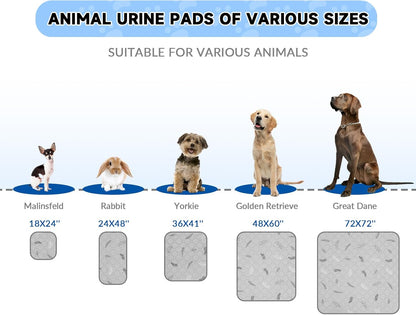 Sunheir Washable Pee Pads for Dogs 2-Pack Reusable Puppy Pads Pet Training Pads, Waterproof Dog Pee Pads for Crate, Whelping Pad, Non-Slip Protects Against Urine Leakage (Leaves - Light Grey, 24x36)