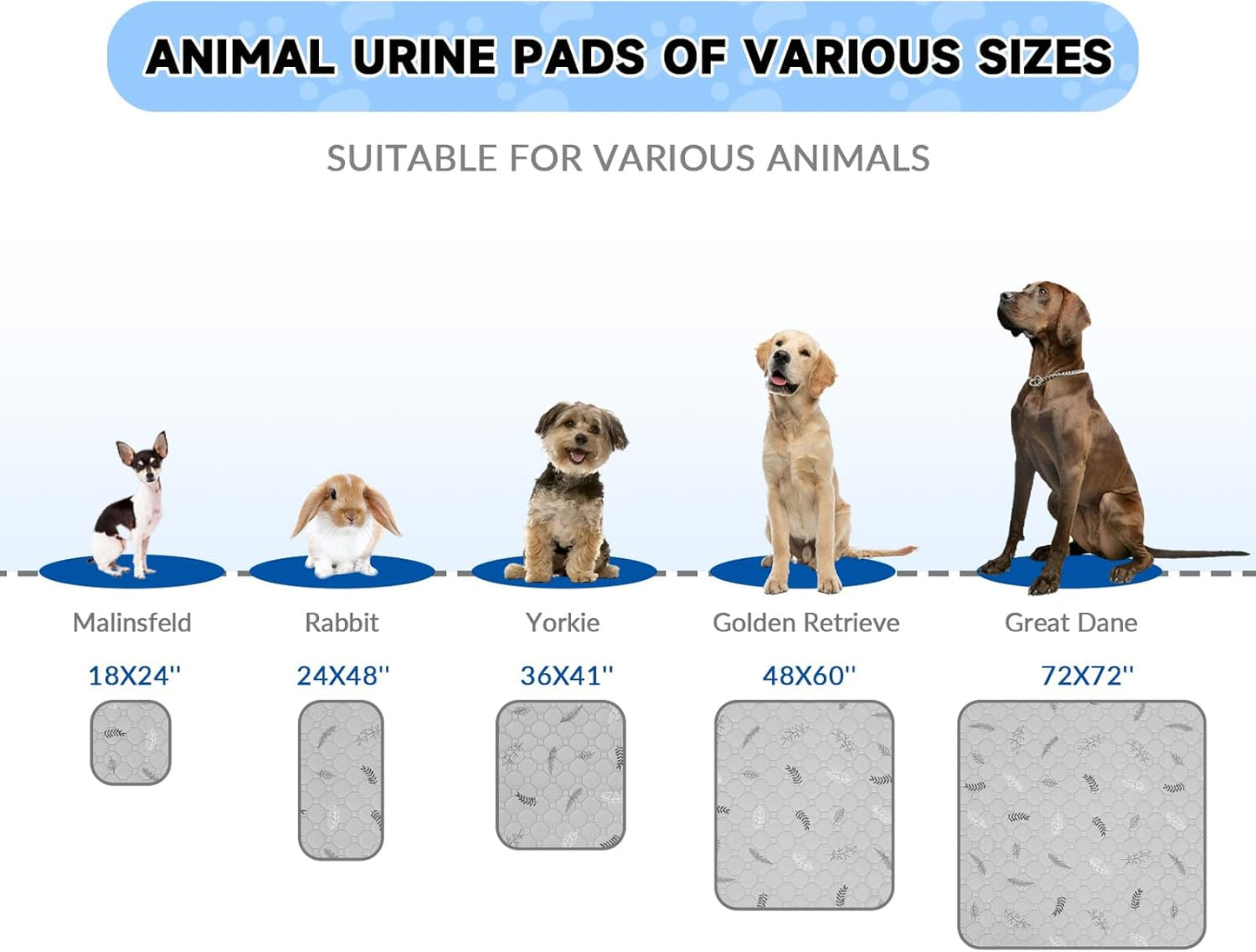 Sunheir Washable Pee Pads for Dogs 4-Pack Reusable Puppy Pads Pet Training Pads, Waterproof Dog Pee Pads for Crate, Whelping Pad, Non-Slip Protects Against Urine Leakage (Leaves - Deep Grey, 18x24)