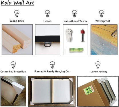 Large Wall Decor Colorful Sea Underwater World Coral Sea Turtle and Tropical Fish Painting Gallery Wrapped Ready to Hang Picture Artwork for Living Room Kids Nursery Room 28"x40"