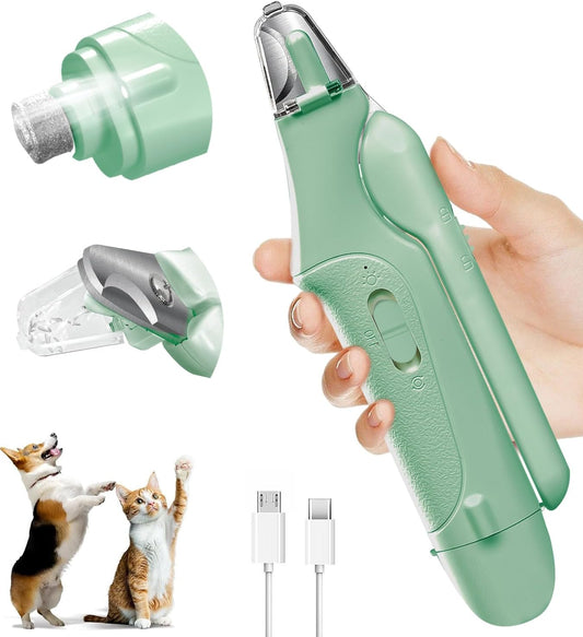 Dog Nail Clippers & Cat Nail Clipper with Catcher, 2 in 1 Dog Nail Trimmers & Grinder with Light